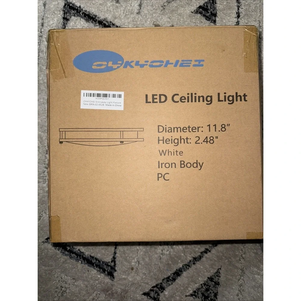 2-Pack 12 Inch LED Flush Mount Ceiling Light Fixture White Iron Body